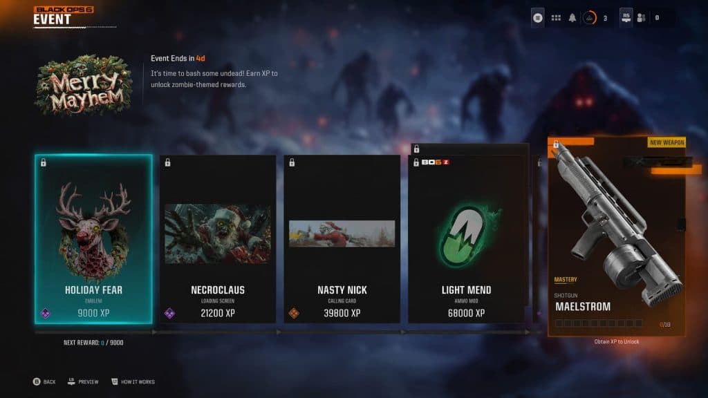 Merry Mayhem rewards in Black Ops 6