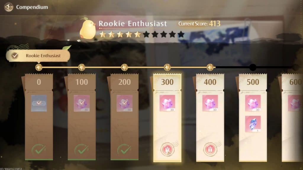 Infinity Nikki Compendium rewards