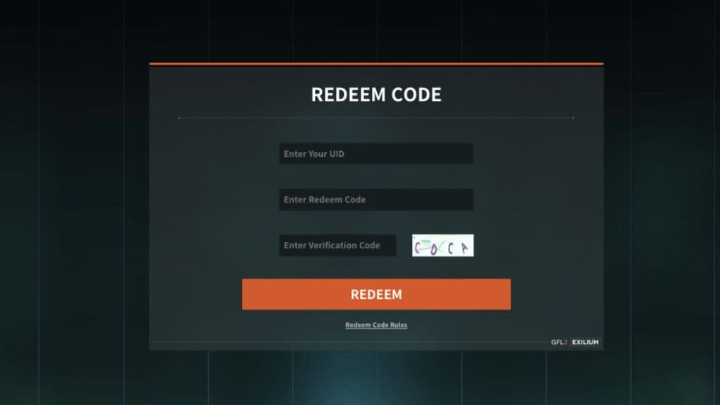 A screenshot of the Girls Frontline 2 Elixium redeem codes page.