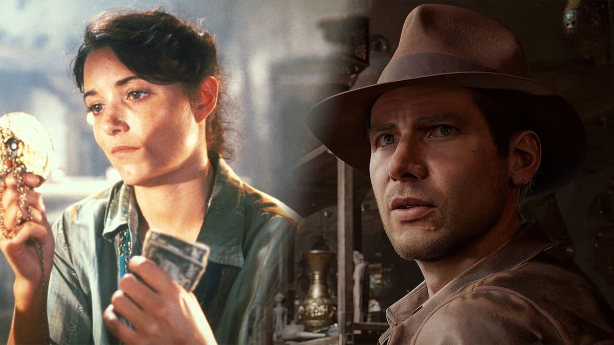 Indiana Jones in the Great Circle and Marion Ravenwood in Raiders of the Lost Ark