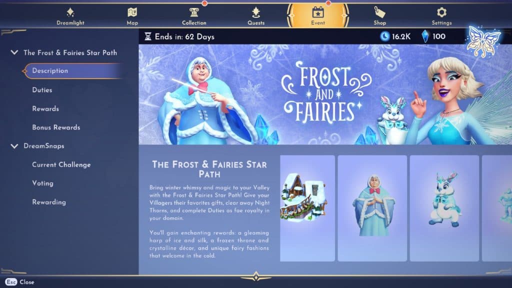 Frost and Fairies Star Path Rewards