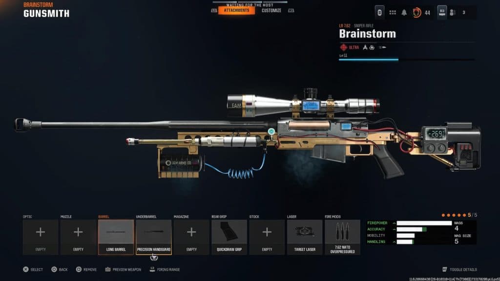 Screenshot of LR 7.62 attachments for Warzone Ranked Play