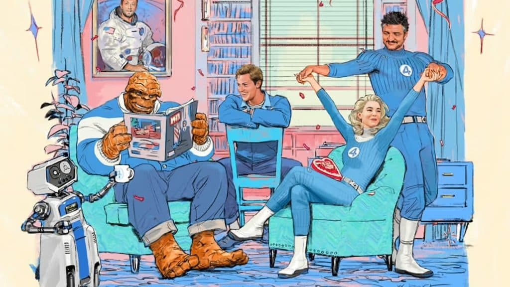 a drawing of the fantastic four