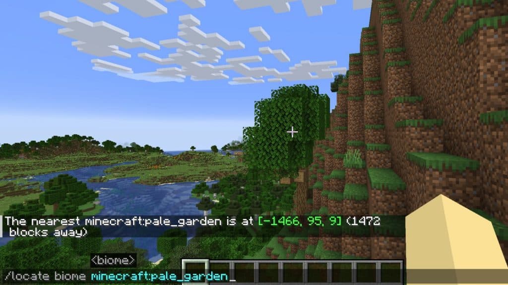 new Pale Garden biome command