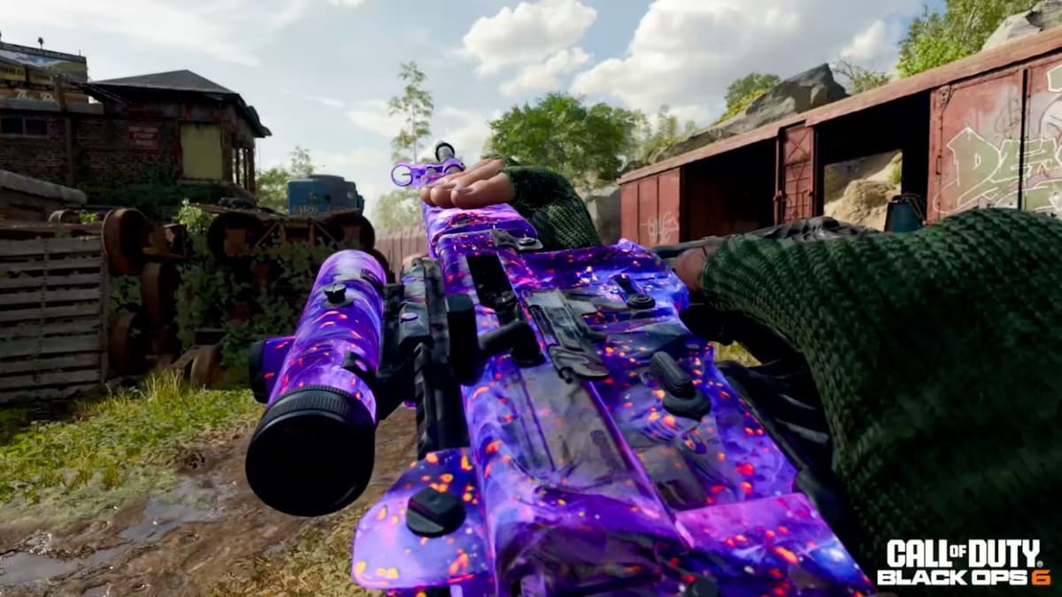 Black Ops 6 sniper with Dark Matter camo