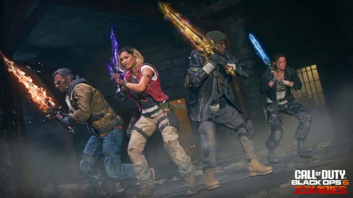 Black Ops 6 Zombies characters using sword Wonder Weapons