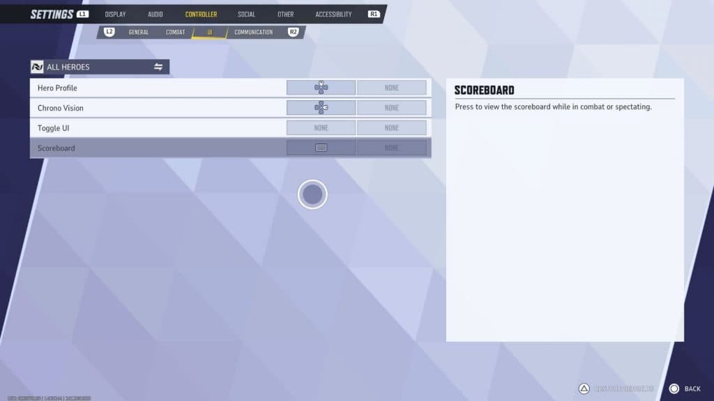 A screenshot of the UI menu screen.