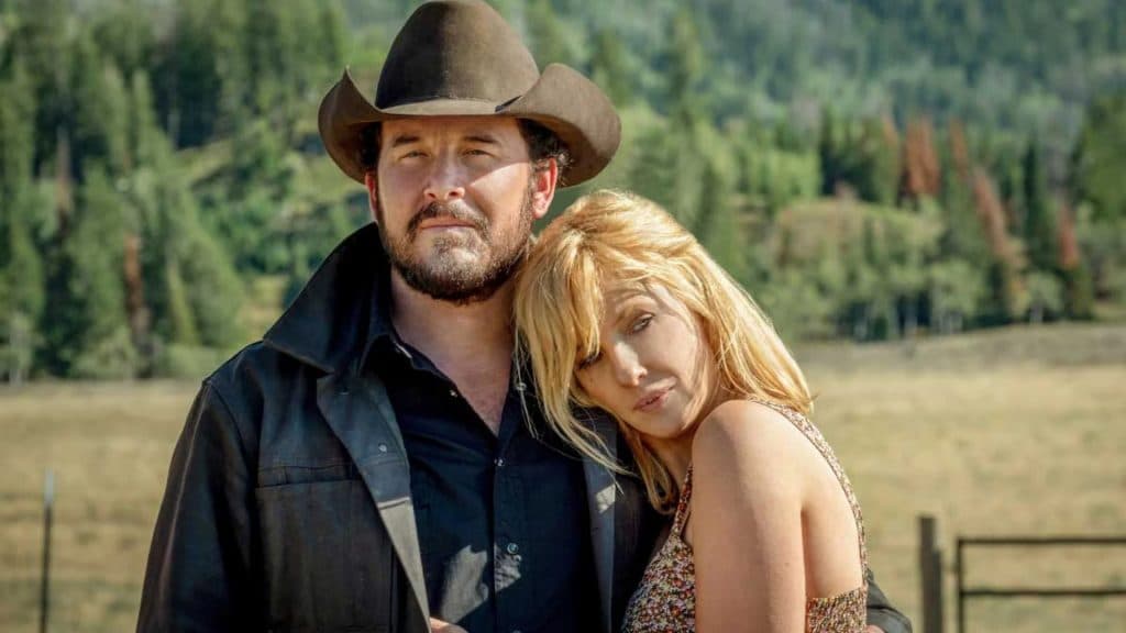 Cole Hauser and Kelly Reilly as Rip and Beth in Yellowstone