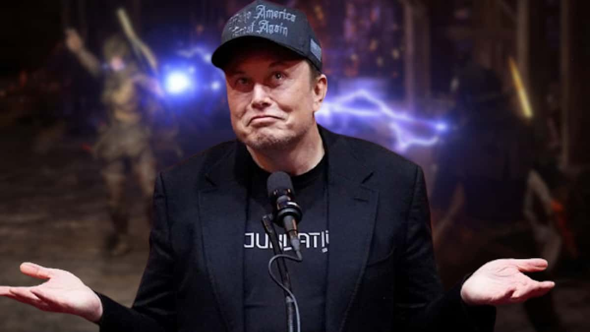 elon musk in front of path of exile 2