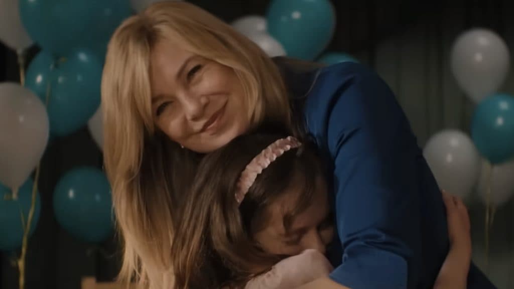 Ellen Pompeo as Kristine Barnett and Imogen Faith Reid as Natalia Grace in Good American Family