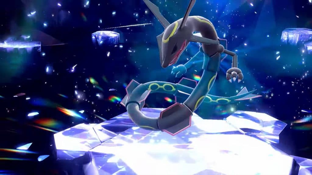 pokemon scarlet violet shiny rayquaza tera raid 3