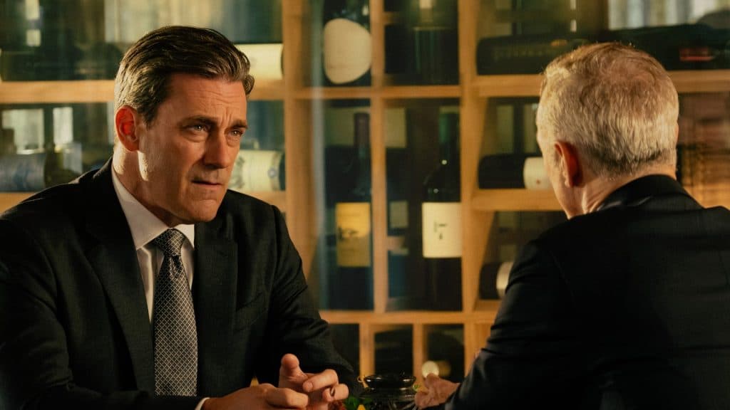 Landman Episode 7 recap: Monty sits at a table talking to another man