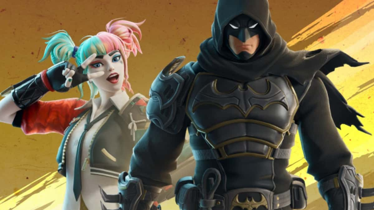 Ninja Knight Batman and Karuta Harley Quinn skins in Fortnite.