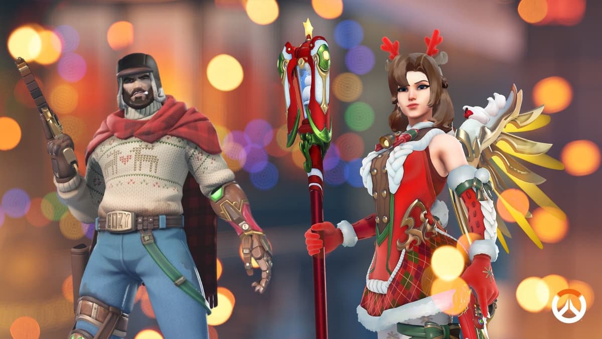 Cozy Cassidy and Happy Holly Mercy skins in Overwatch 2