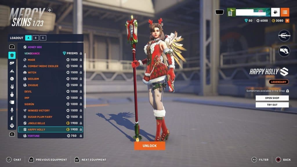 Happy Holly Mercy skin in Overwatch 2