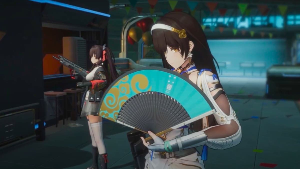 An image of Daiyan in holding a fan Girls Frontline 2.