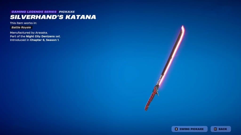 Silverhand's Katana fortnite