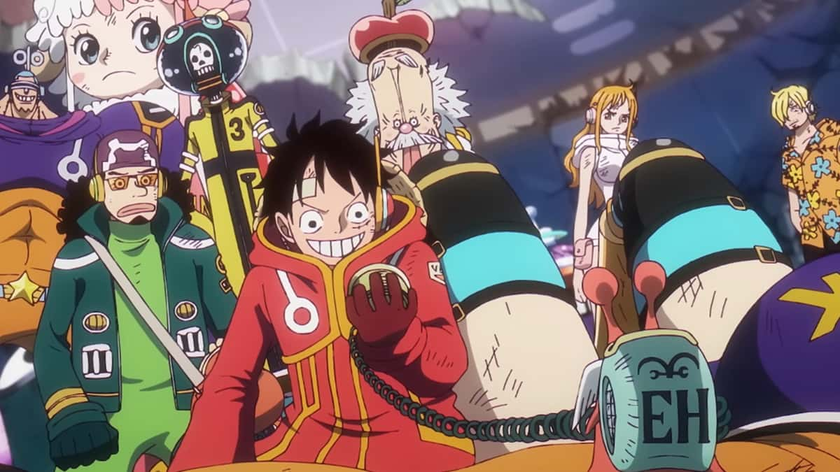 A still from the One Piece animation.