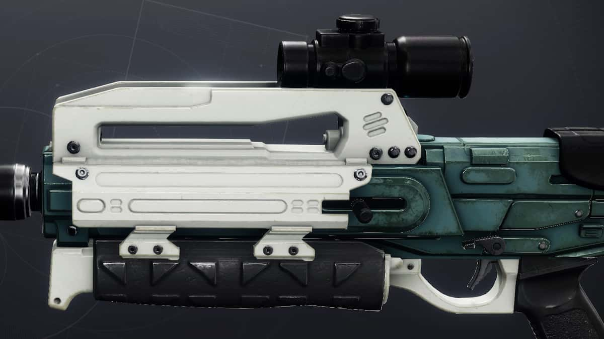 A side profile of the BXR-55 Battler pulse rifle in Destiny 2.