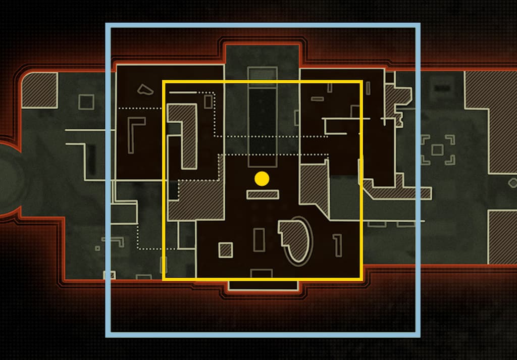 A visual breakdown showing how much larger the radar is when using Forward Intel in Black Ops 6.