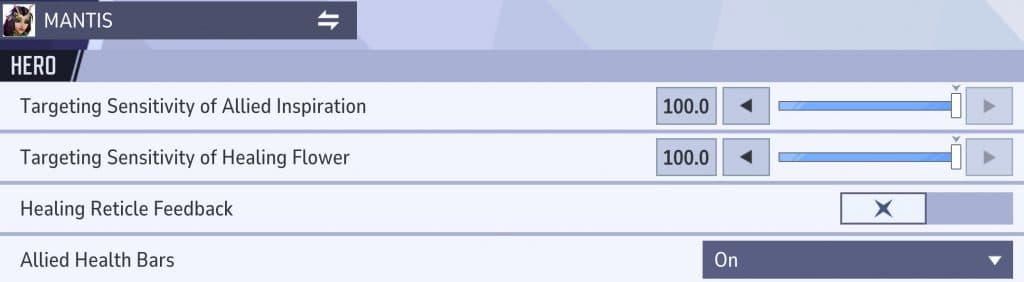 Mantis settings Marvel Rivals