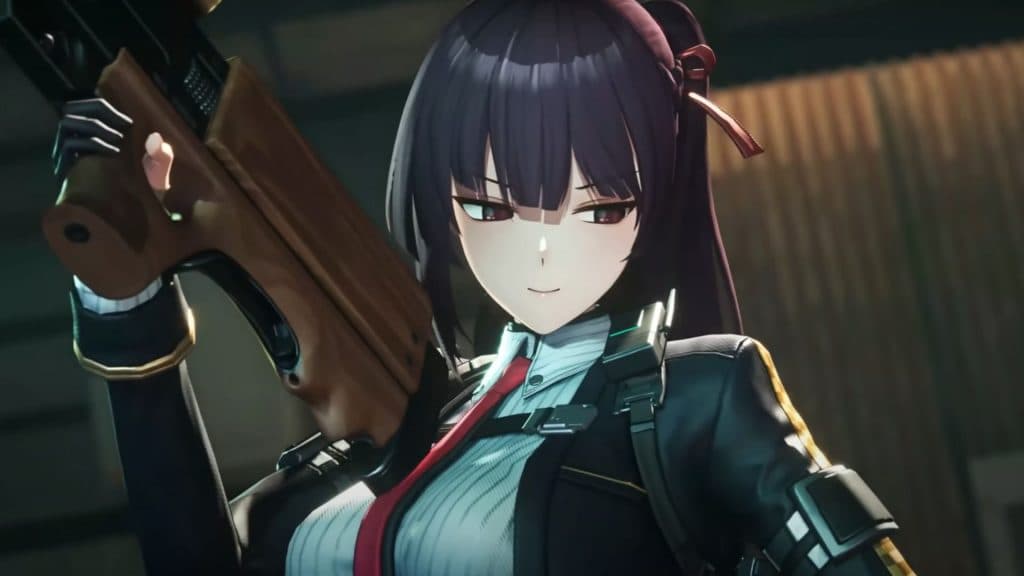 Anime girl holding a gun