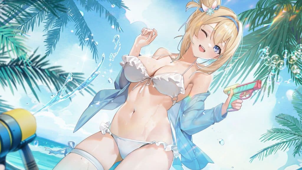 Suomi in a swimsuit