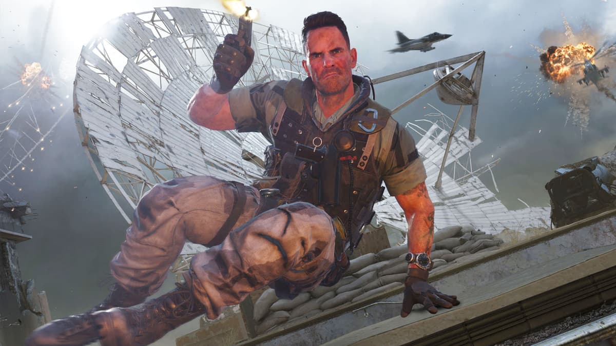 black ops 6 player vaulting obstacle with pistol in hand