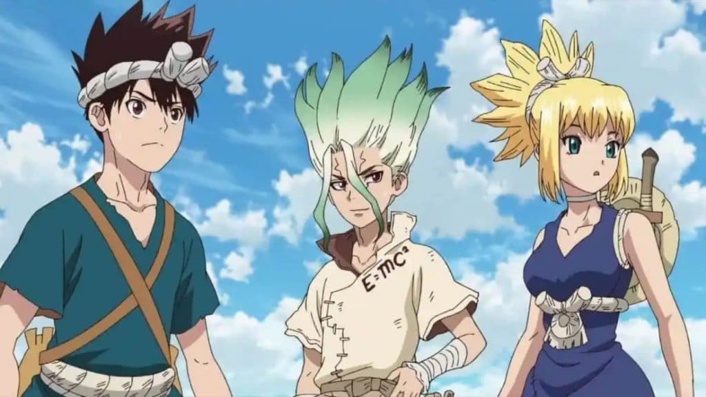 Seku, Chrome, and Kohaku in Dr. Stone Season 4