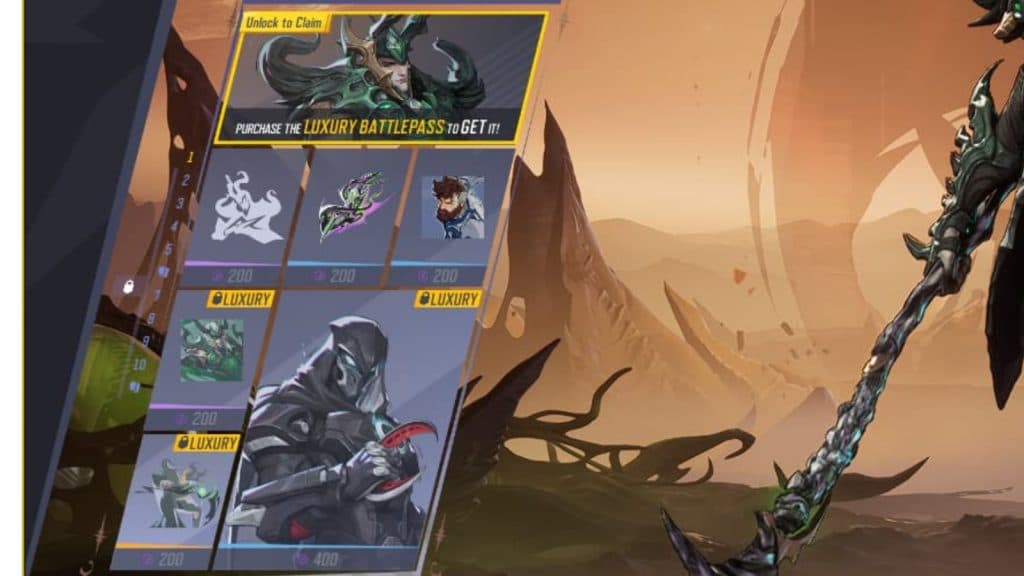 A screenshot featuring the first page of Marvel Rivals Season 1 Battle Pass.