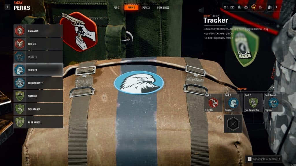 The Tracker Perk in the loadout menu of Call of Duty Black Ops 6