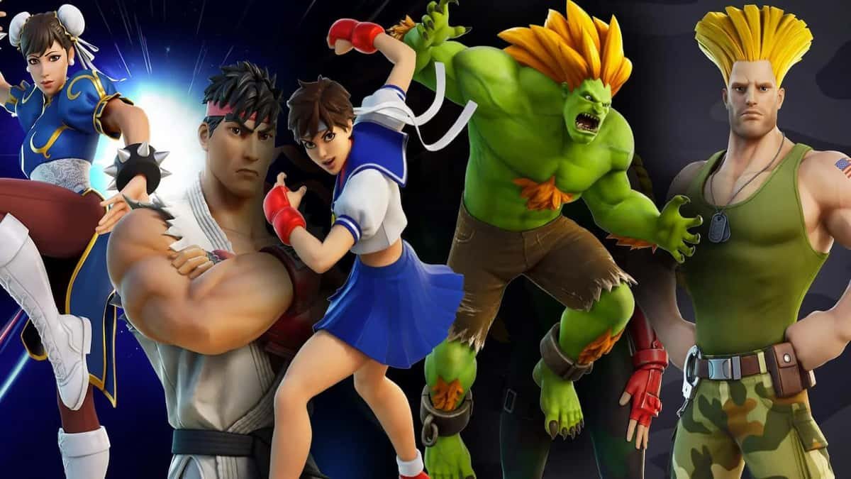 All of the Street Fighter skins previously added to Fortnite in old updates.