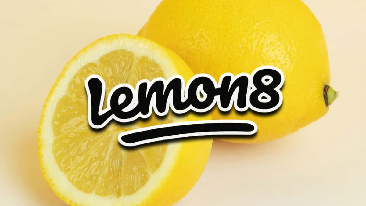 The Lemon8 logo against a background of lemons.