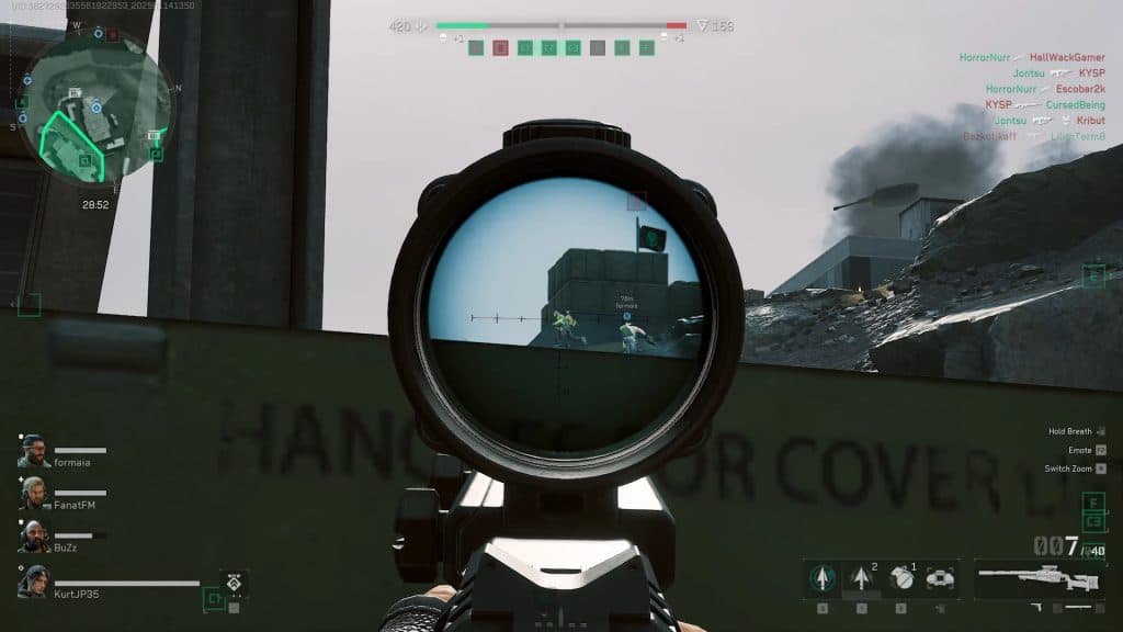 Gameplay of the R93 sniper rifle in Delta Force.