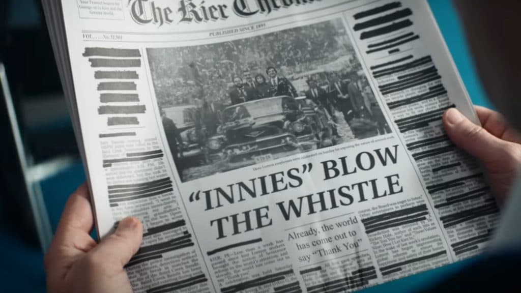 The copy of the Kier Gazette in Severance Season 2 Episode 1