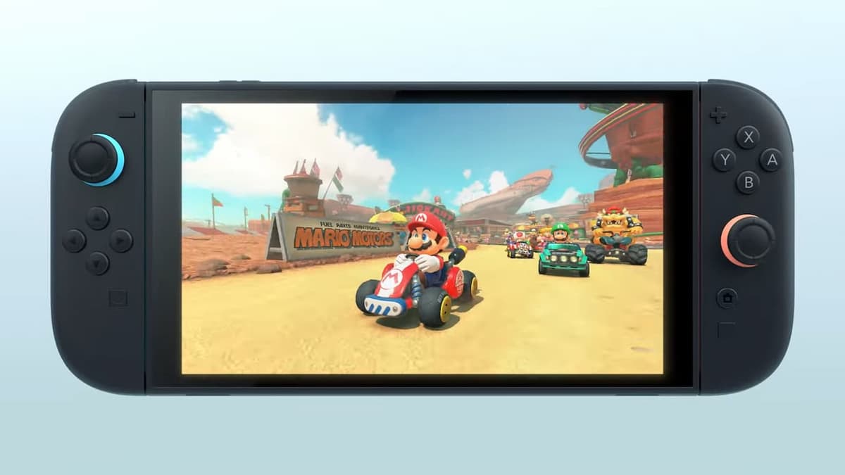 Mario racing in the new Mario Kart