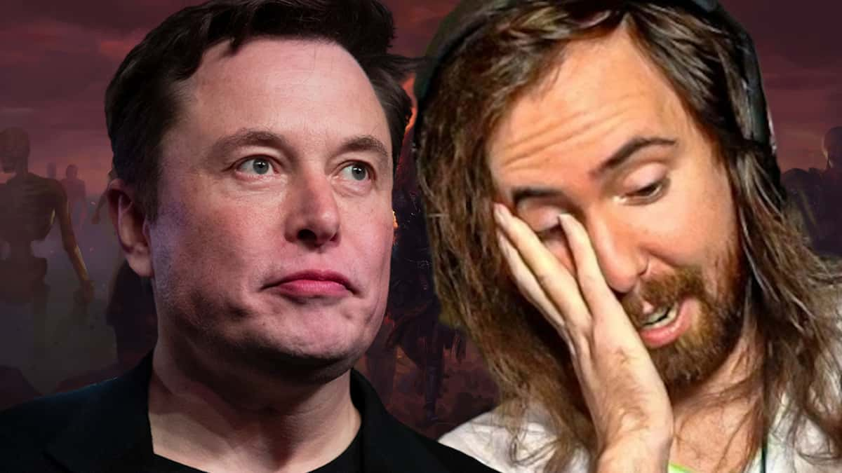 elon musk and asmongold with poe 2 background