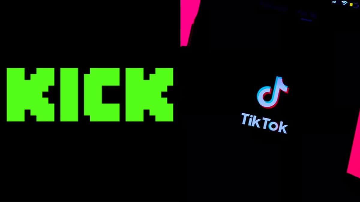 KICK and TikTok logos side-by-side