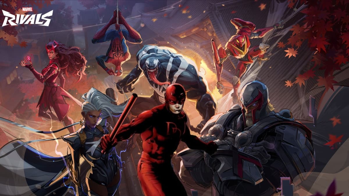 Daredevil on Marvel Rivals key art, in the art style as he appears in the comics