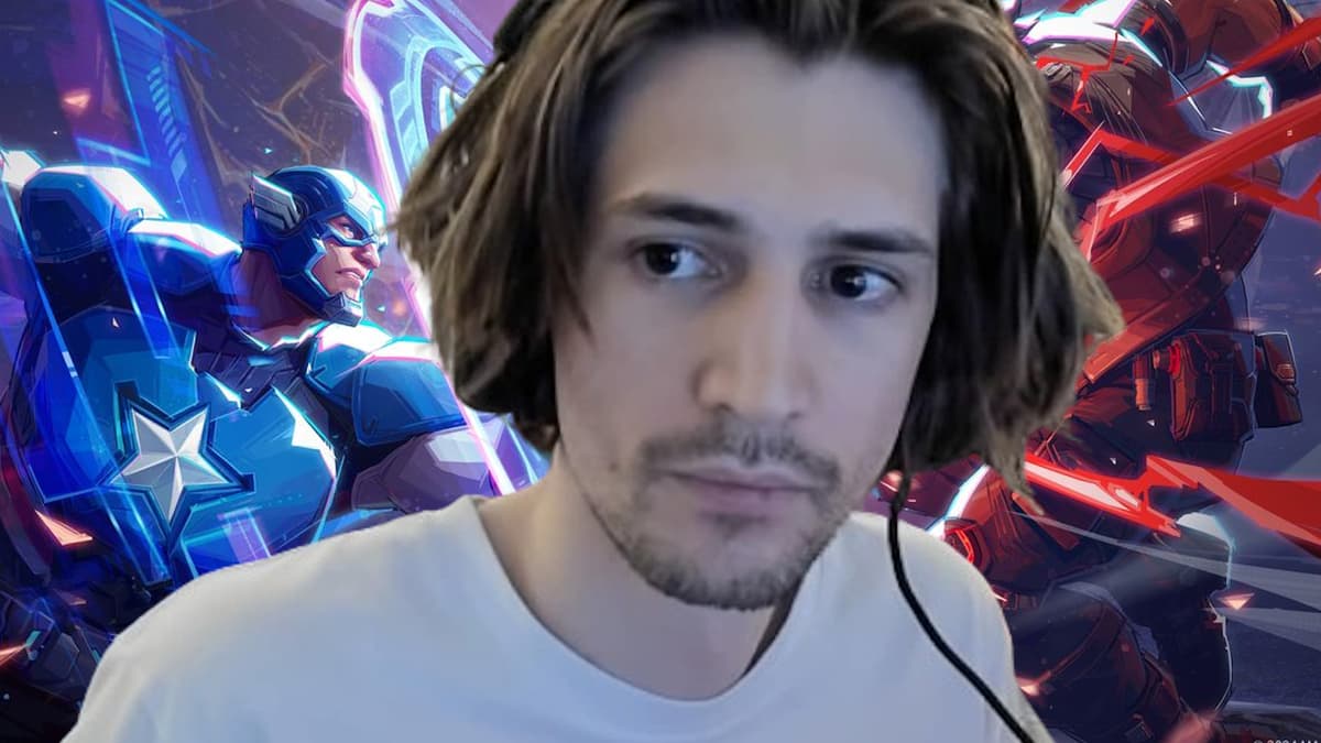 xqc with marvel rivals background