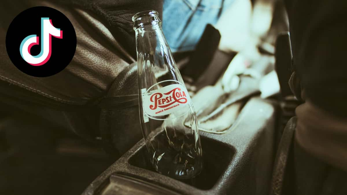 Glass bottle in car