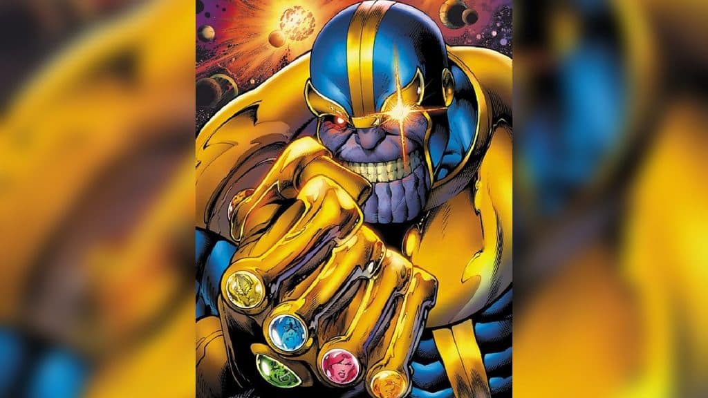 Thanos & the Infinity Gauntlet on the cover of the Avengers vs. Thanos comic