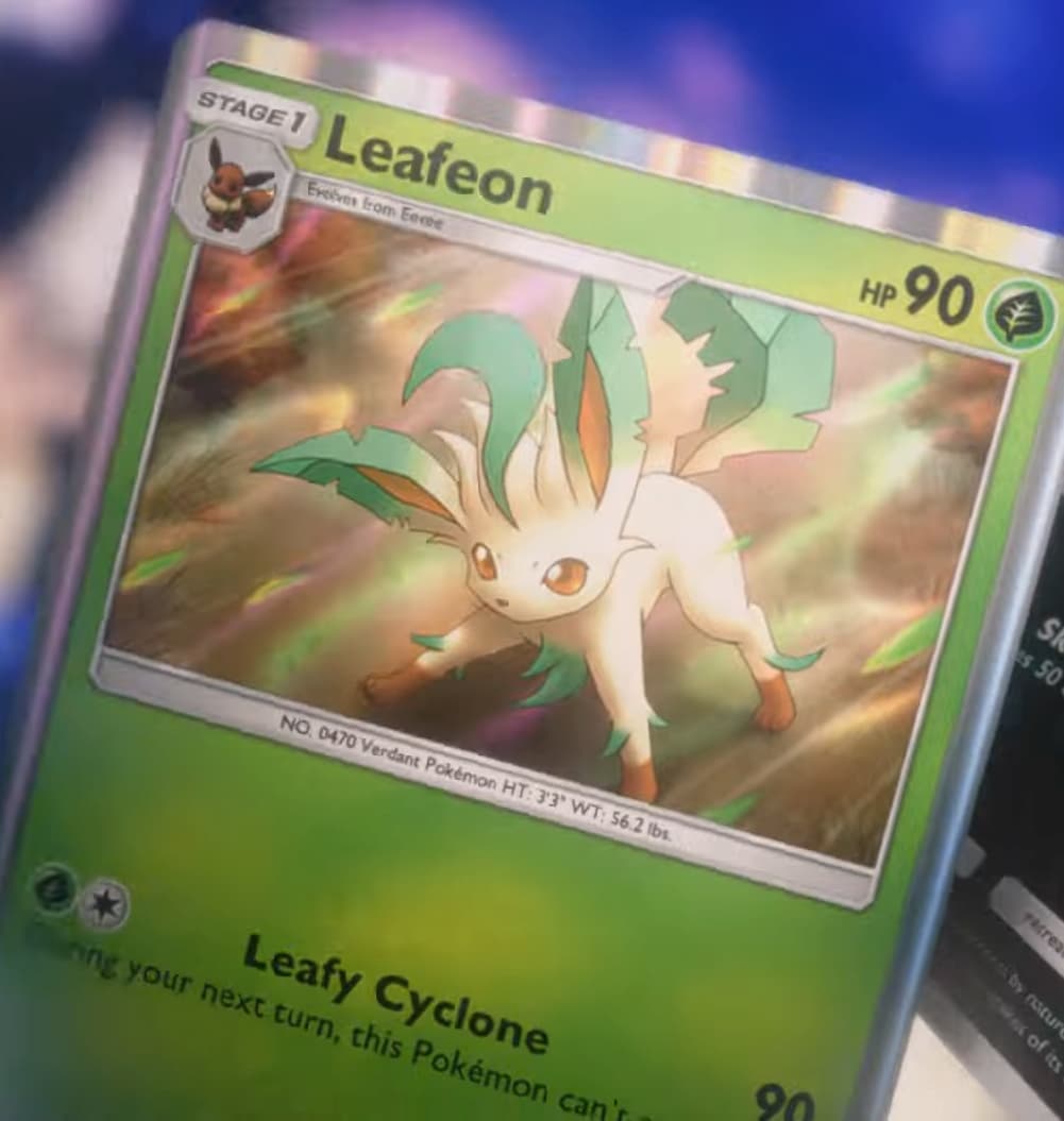 Leafeon card in Pokemon Pocket