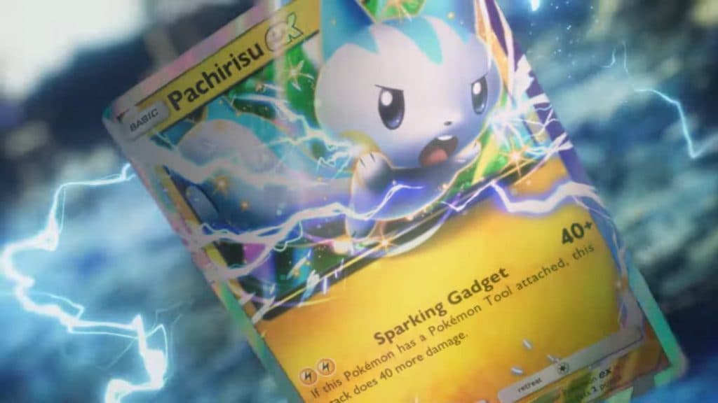 Pachirisu ex card from Pokemon TCG Pocket Space-Time Smackdown set