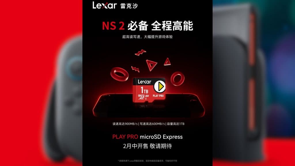 Lexar Micro SD Express Advertisement for Nintendo Switch 2