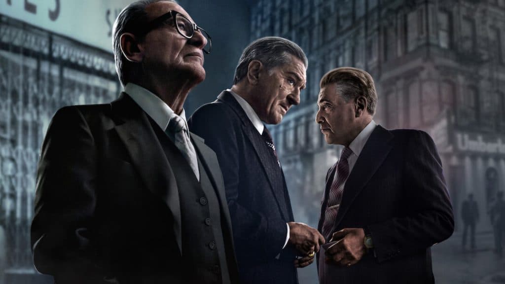 Joe Pesci, Robert De Niro, and Al Pacino on the poster for The Irishman