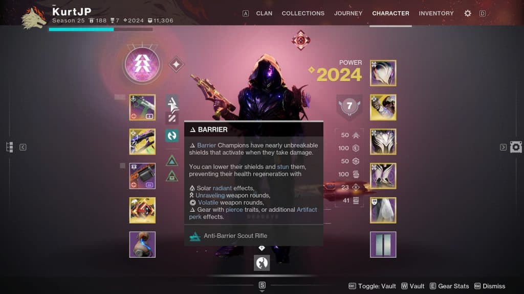 All of the Destiny 2 buffs that can be used to stun Barrier Champions.