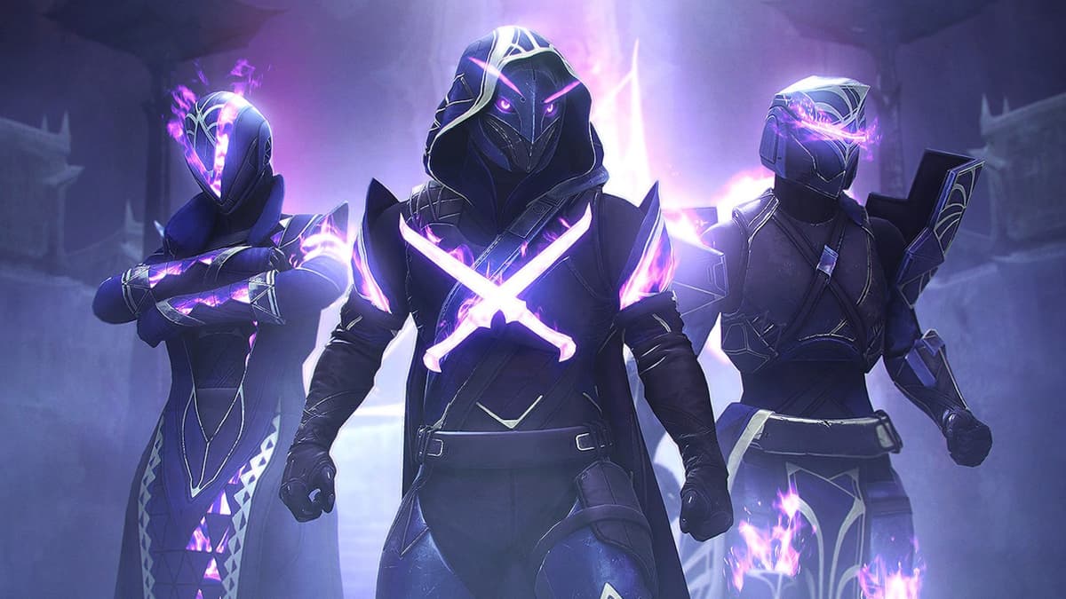 Three Void Guardians in Destiny 2.