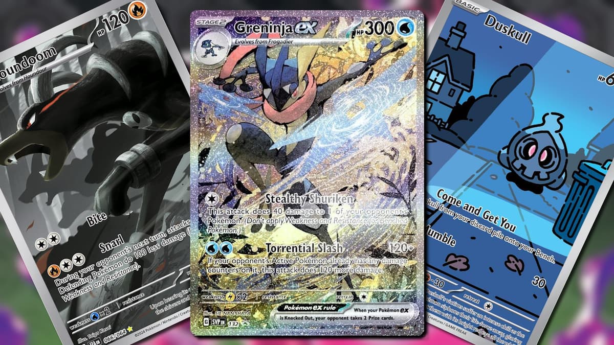 Three of the standout cards featured in Pokemon TCG Shrouded Fable expansion.