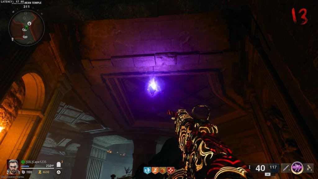 Purple lanterns on the Tomb in Black Ops 6 Zombies